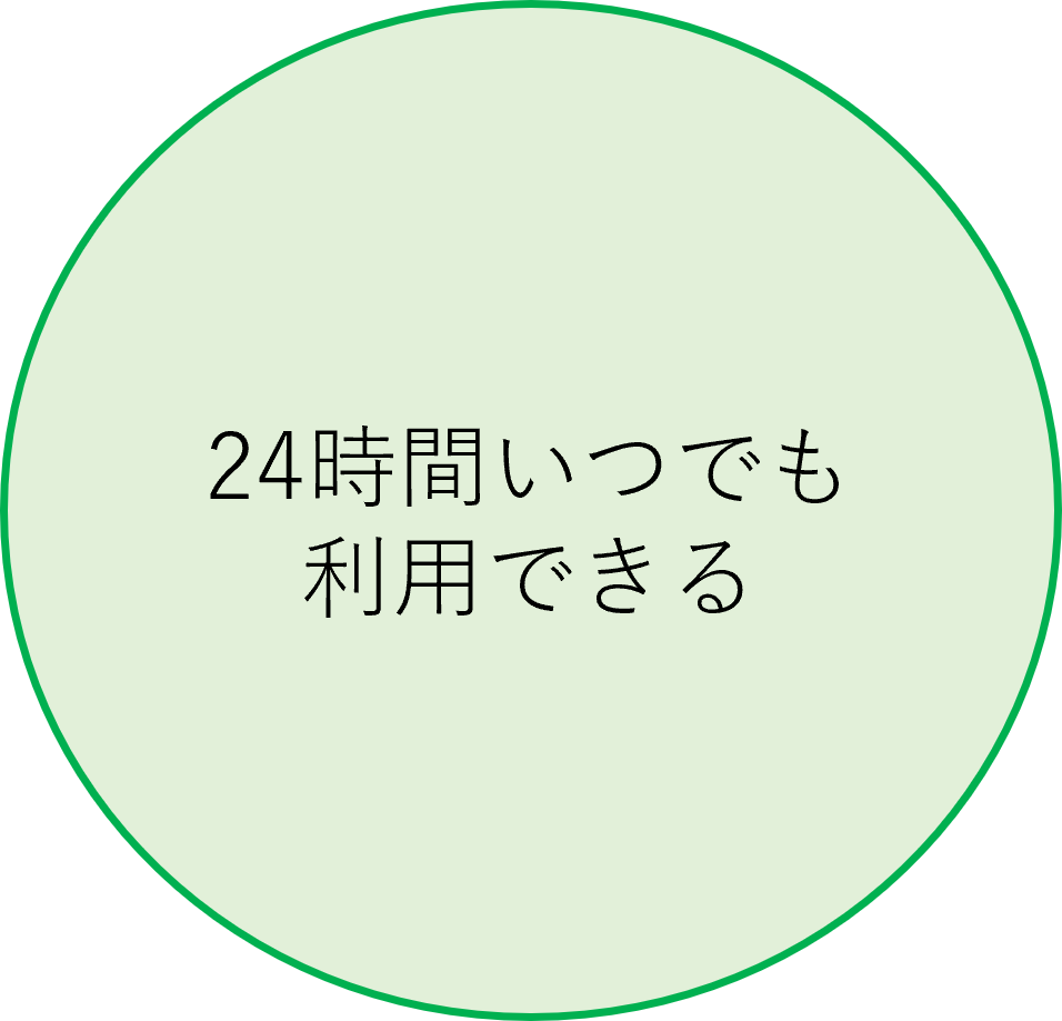 24時間いつでも利用できる