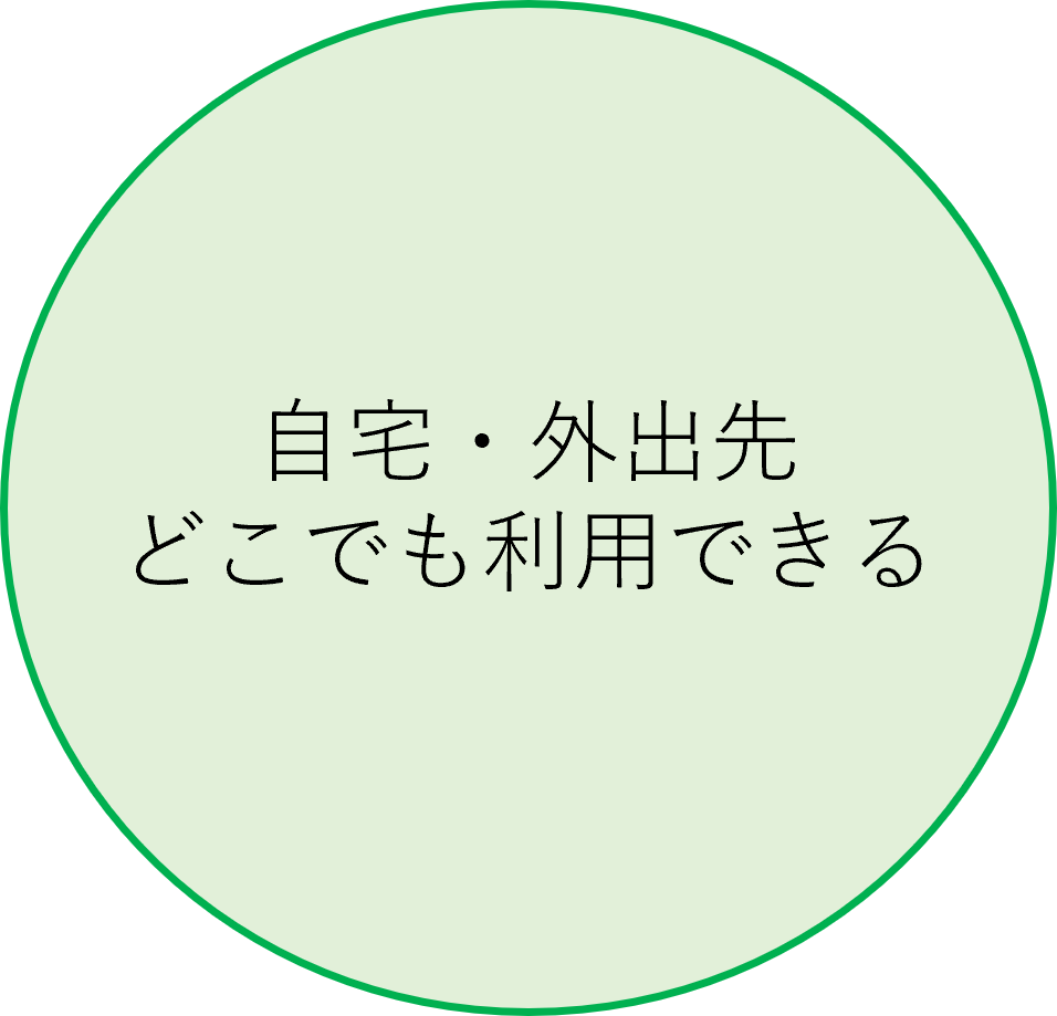自宅・外出先どこでも利用できる