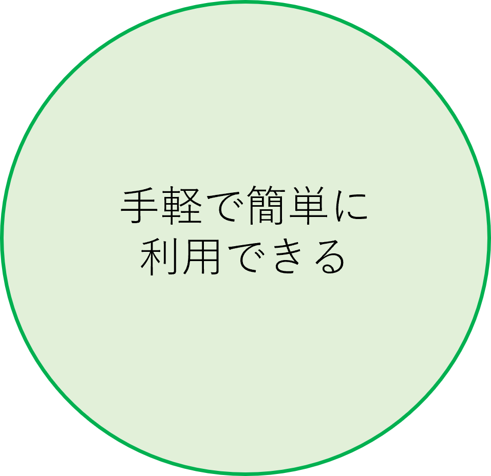 手軽で簡単に利用できる